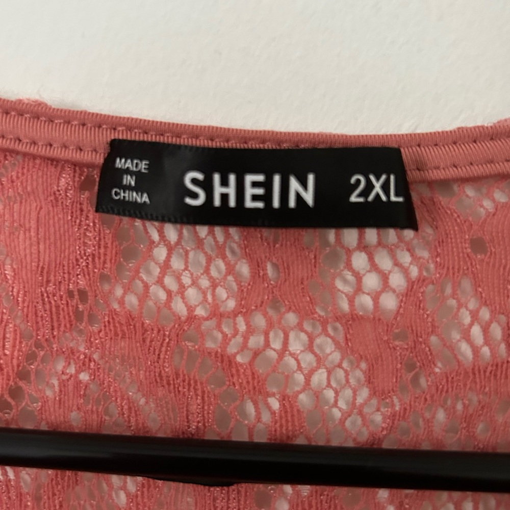 Pink plus size lace body suit - Picture 4 of 5